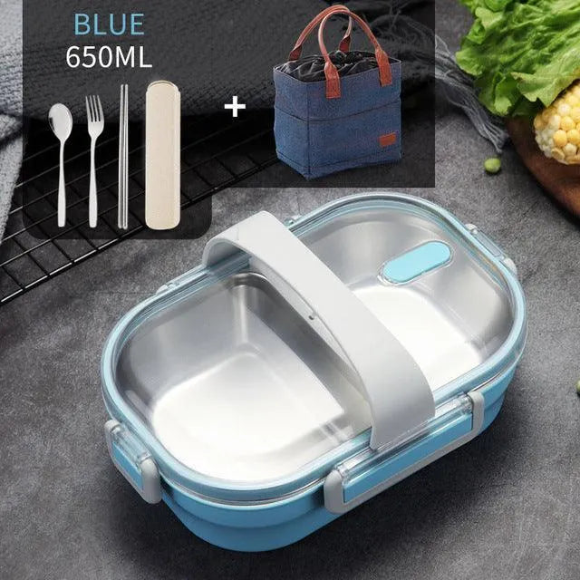 Portable Children's Lunch Box, 304 Stainless Steel Bento, Kitchen Leak Proof Food Box for Kids - Wooden Twist UAE