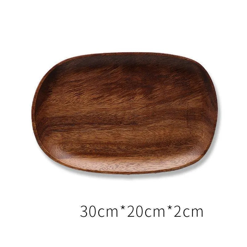 Wooden Japanese Dinner Plate Solid South American Walnut Shaped - Wooden Twist UAE