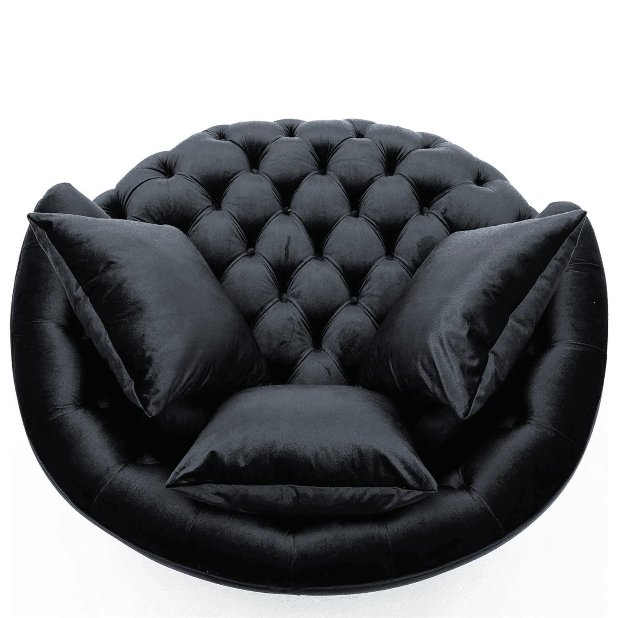 Wooden Twist Barrel Button Tufted Design Modern Round Sofa For Living Room with 3 Pillows - Wooden Twist UAE