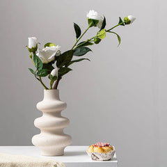 Wooden Twist Modern Irregular Home Decor Ceramic Decorative Vase for Flowers Set of 2 - Wooden Twist UAE