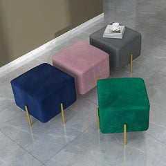 Luxury Velvet Square Foot Stool Ottoman Pouf - Plush and Stylish Home Decor Accent - Wooden Twist UAE