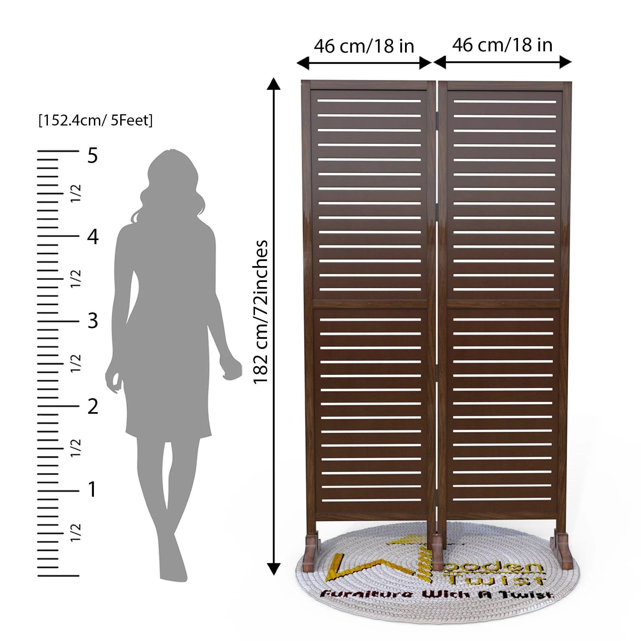 Wooden Twist Premium Solid Wood Room Divider - Wooden Twist UAE