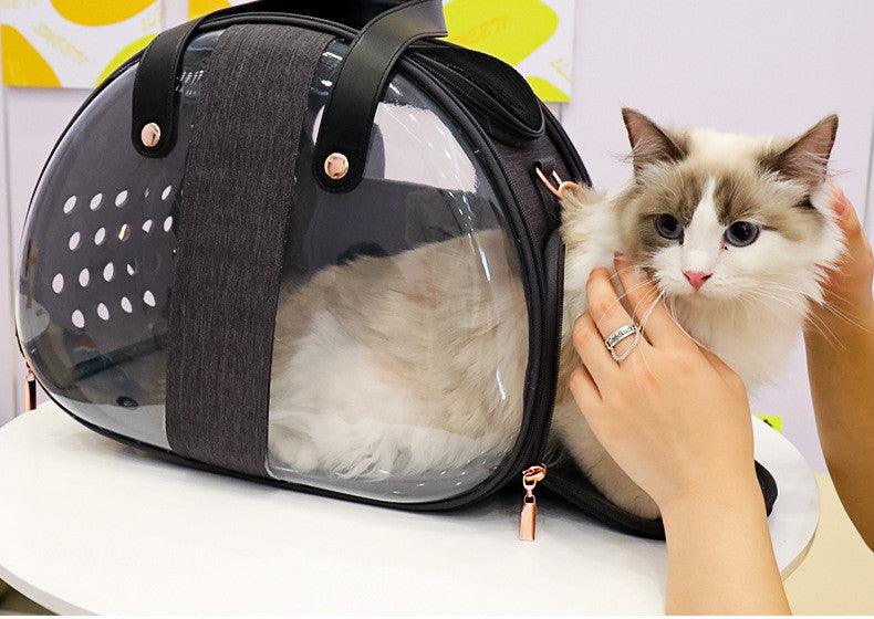Double Fish Transparent Dog Bag Puppy Cat Cane Backpack Accessory Things Accessoires Bag Products Small Cage Pet Animal Seat Bed Double Fish Transparent Dog Bag Puppy Cat Cane Backpack Access - Wooden Twist UAE