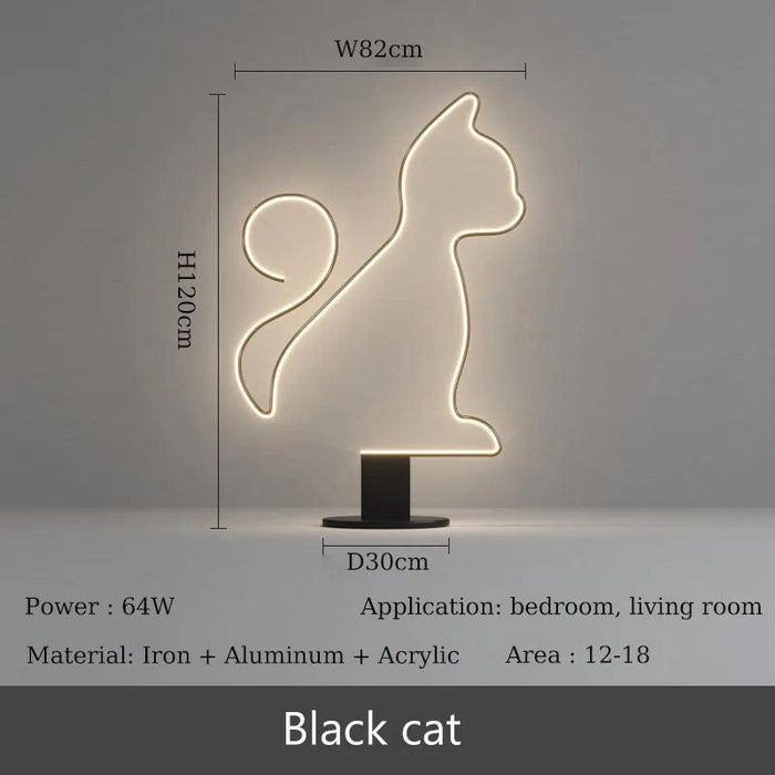 Acrylic accent detail of the Cat Shape Floor Lamp