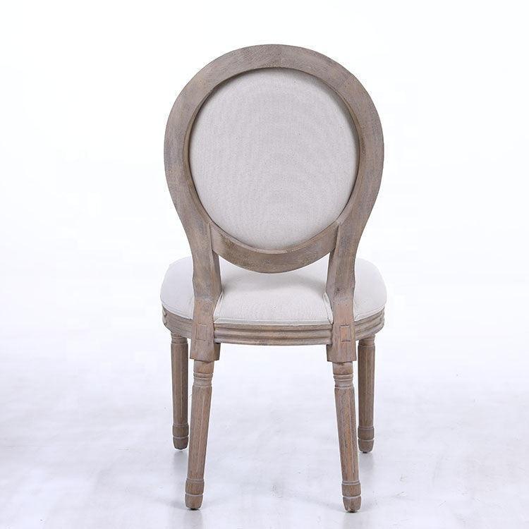 Classic Furniture French Bistro Chair - Vintage Fabric Upholstered, Wood Round Back, Indoor/Outdoor - Wooden Twist UAE