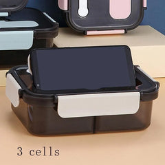 Kitchen Lunch Box Work Student Outdoor Activities Travel Microwave Heating Food Container Plastic Bento Box Storage Snacks Boxes - Wooden Twist UAE