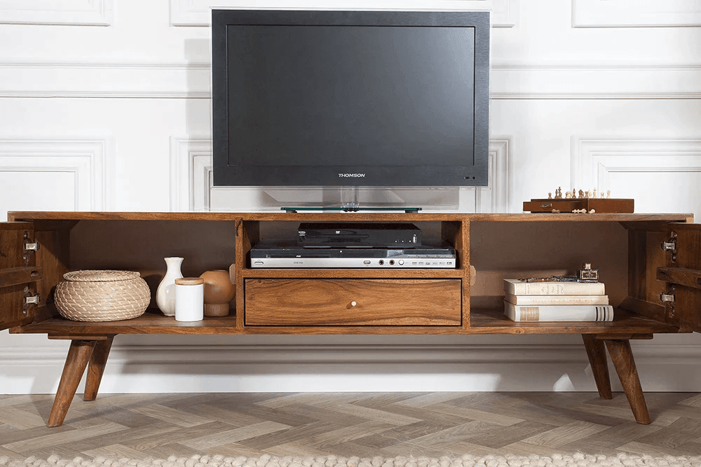 Wooden Twist Llindo Solid Sheesham Wood TV Unit for Living Room
