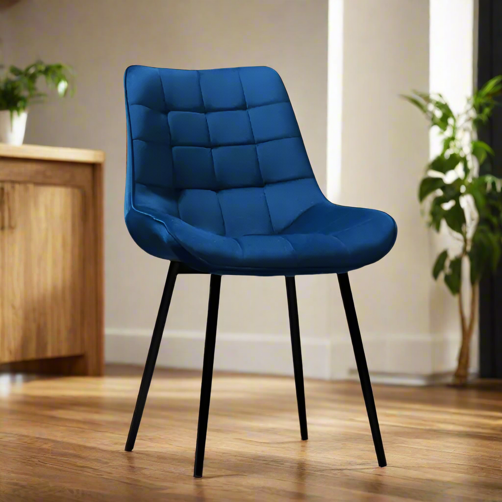 Wooden Twist Tufted Design Modern Cafe Dining Chair with Metal Legs