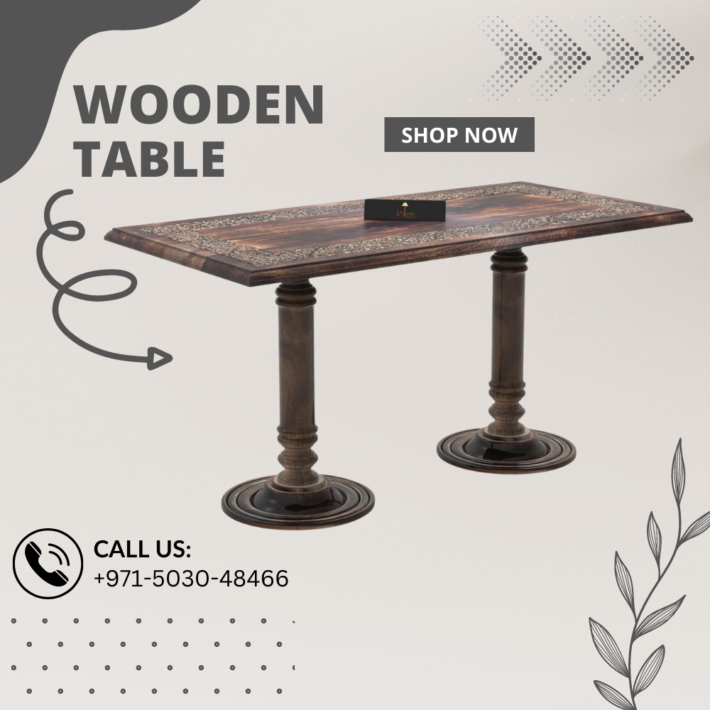 wooden table hand carved