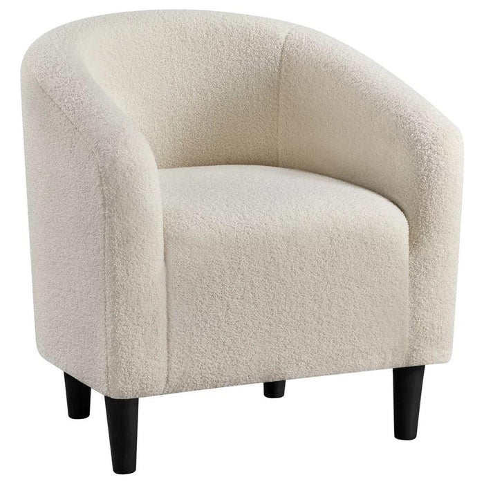 Wooden Twist Boucle Fabric Lounge Chair Beige - Wooden Twist UAE