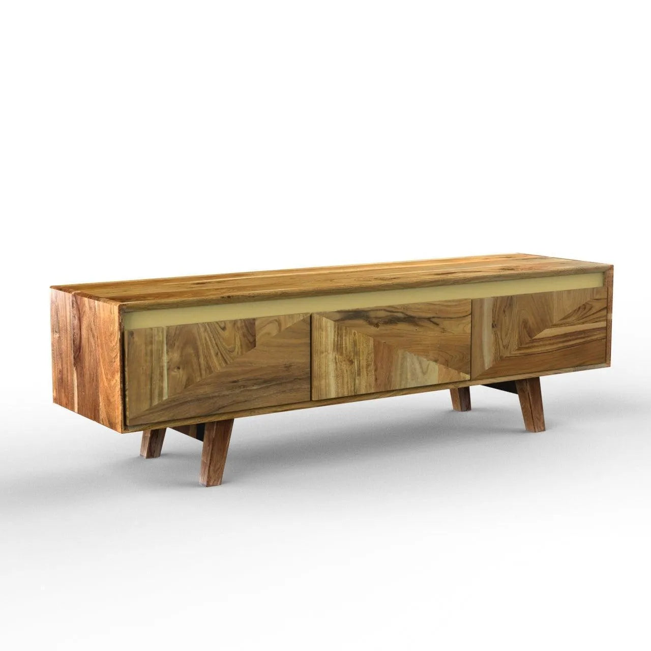 Wooden Twist Mirar Handmade Solid Sheesham Wood TV Unit for Living Room - Wooden Twist UAE