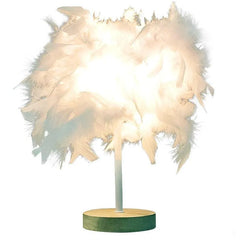 Designer Feather Table Lamp Exclusive Home Decor Lamp - Wooden Twist UAE