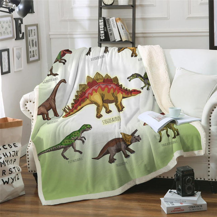 Kids Children Dinosaur Fluffy Soft Cotton Blanket Jurassic Cartoon Boys Girl Throw Blankets For Beds Home Textile Bedding Outlet - Wooden Twist UAE