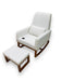 Wooden Twist Boucle Fabric Comfortable Cushion Rocking Chair with Ottoman - Wooden Twist UAE