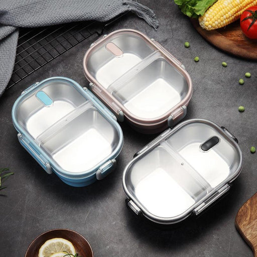 Portable Children's Lunch Box, 304 Stainless Steel Bento, Kitchen Leak Proof Food Box for Kids - Wooden Twist UAE