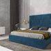 Wooden Twist Odrest Adonis Velvet Upholstery Rectangular Bed ( Blue ) - Wooden Twist UAE