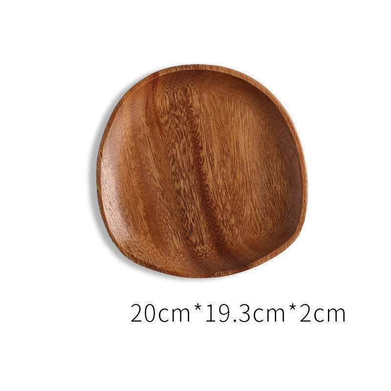 Wooden Japanese Dinner Plate Solid South American Walnut Shaped - Wooden Twist UAE