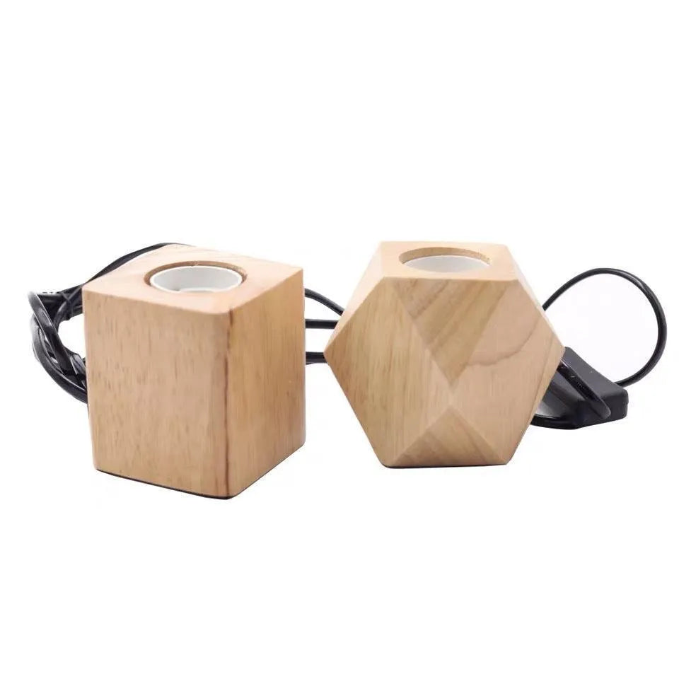 Wooden Retro Lamp Holder Designer Table Lamp - Wooden Twist UAE