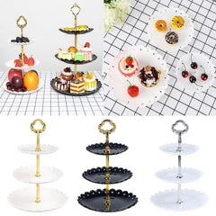 3-layer cake stand snack tray decoration tool - Wooden Twist UAE