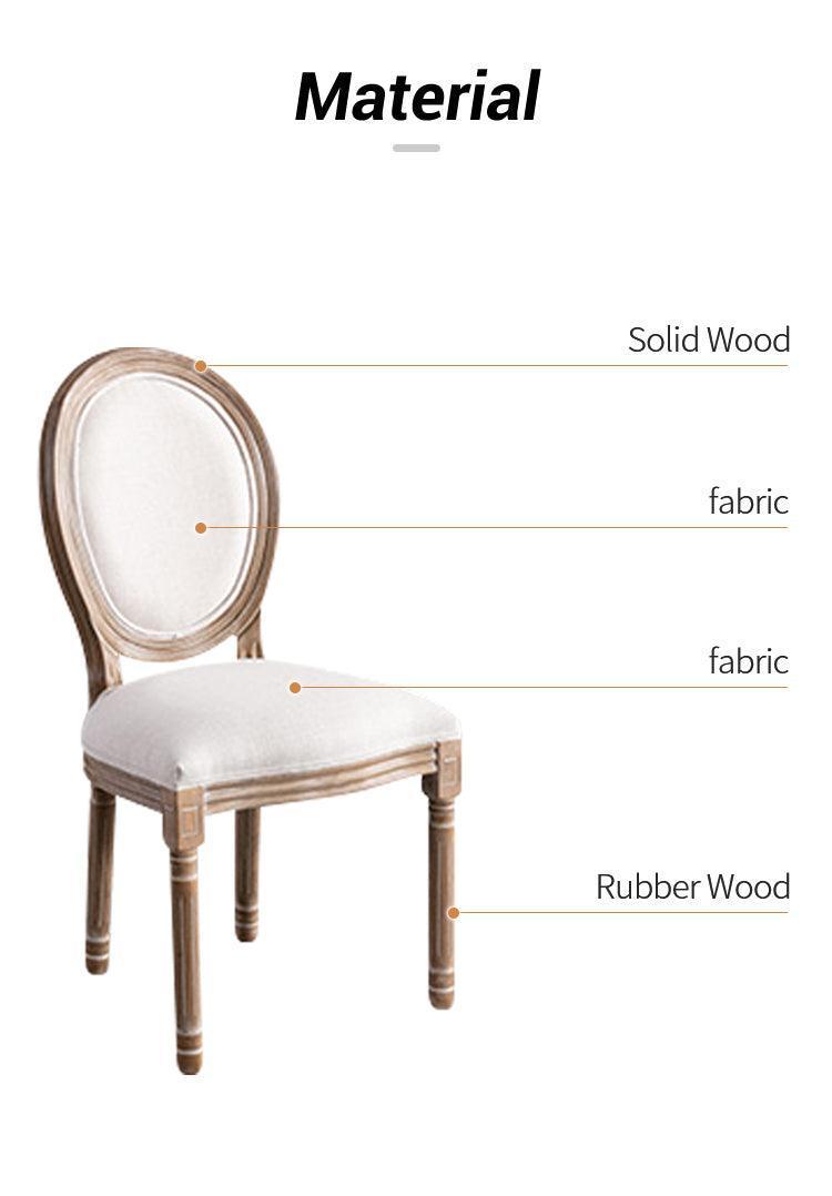 Classic Furniture French Bistro Chair - Vintage Fabric Upholstered, Wood Round Back, Indoor/Outdoor - Wooden Twist UAE