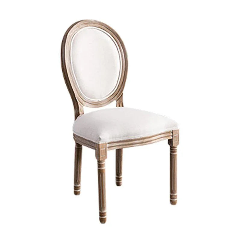 Classic Furniture French Bistro Chair - Vintage Fabric Upholstered, Wood Round Back, Indoor/Outdoor - Wooden Twist UAE