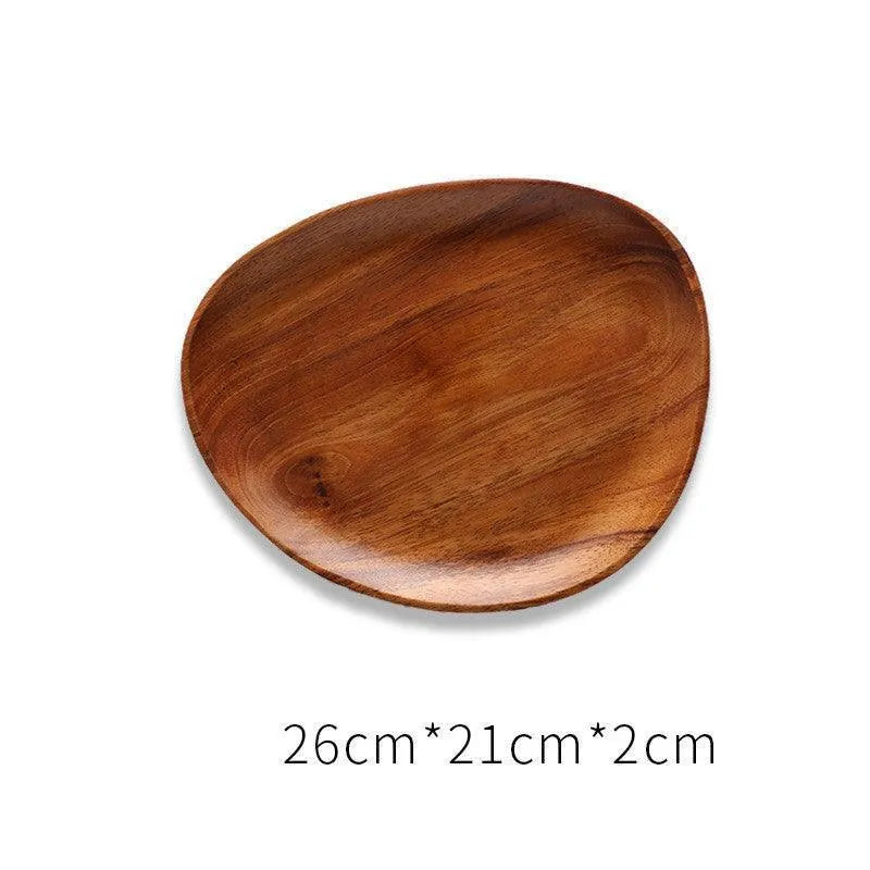 Wooden Japanese Dinner Plate Solid South American Walnut Shaped - Wooden Twist UAE