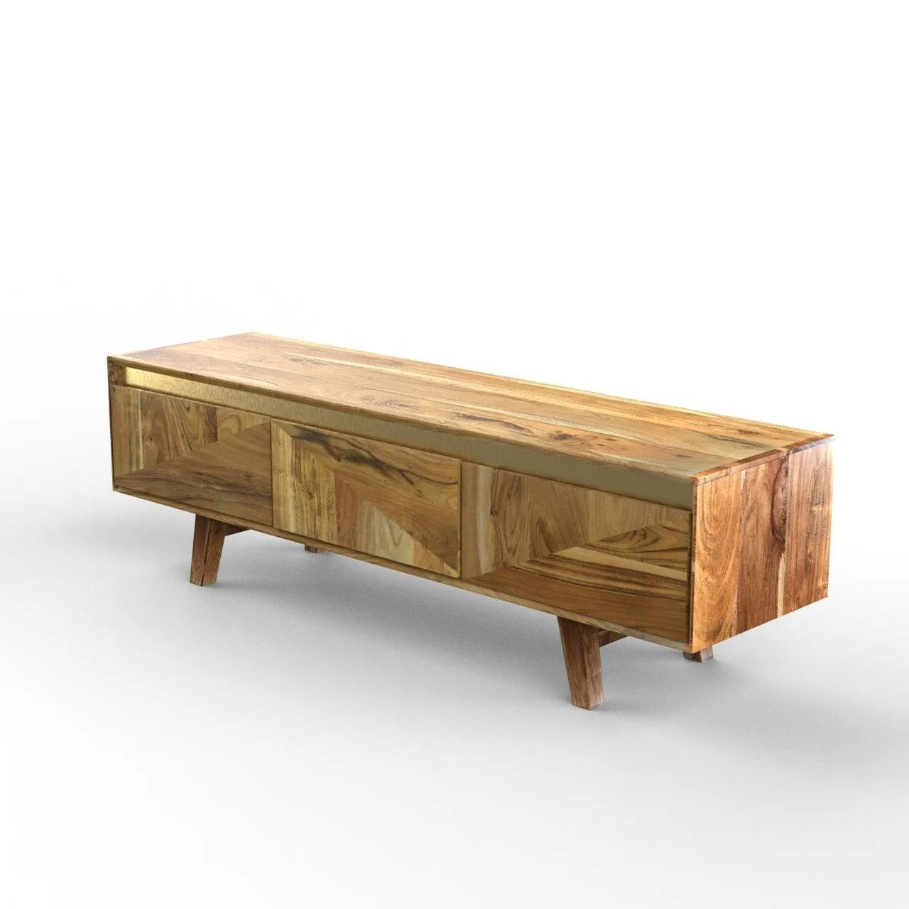 Wooden Twist Mirar Handmade Solid Sheesham Wood TV Unit for Living Room - Wooden Twist UAE