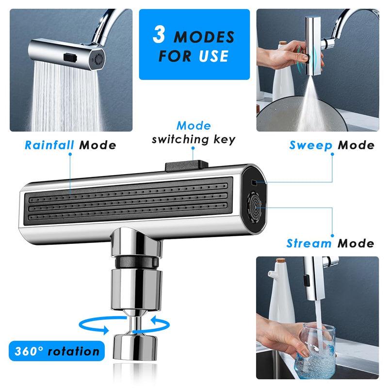 Kitchen Faucet Waterfall Outlet Splash Proof Universal Rotating Bubbler Multifunctional Water Nozzle Extension Kitchen Gadgets - Wooden Twist UAE