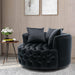 Wooden Twist Barrel Button Tufted Design Modern Round Sofa For Living Room with 3 Pillows - Wooden Twist UAE