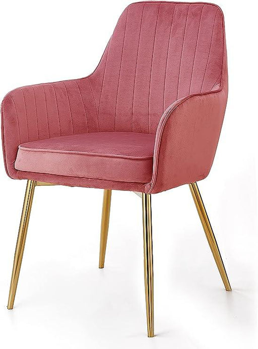 Wooden Twist Velour Modern Cafe Dining Chair Metal Legs - Wooden Twist UAE