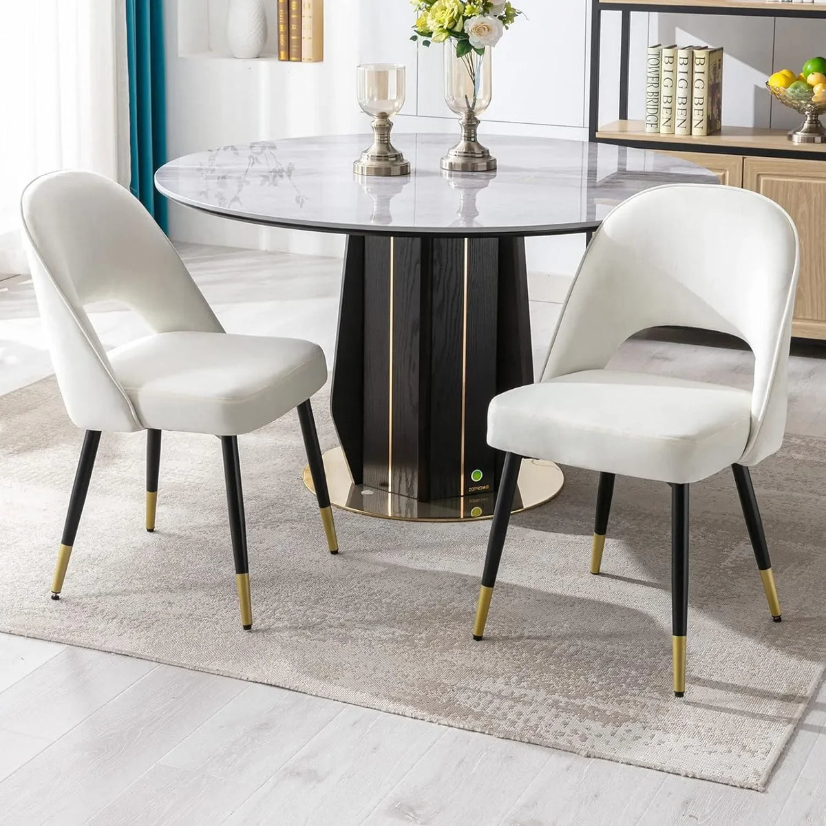Modern Loop Backrest Chairs, Set of 2