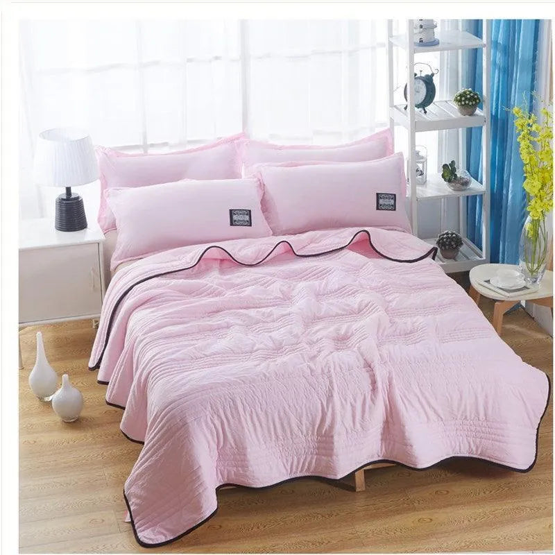 Cool Summer Quilt, Spring, Autumn and Winter Quilt, Cotton Polyester Fiber, Anti-allergic AC Blanket, Comforter, Dohar Pack Of 1 - Wooden Twist UAE