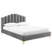 Wooden Twist Olivia Velvet Upholstery Rectangular Bed Modern Luxury Bed Frame with Stylish Design - Wooden Twist UAE