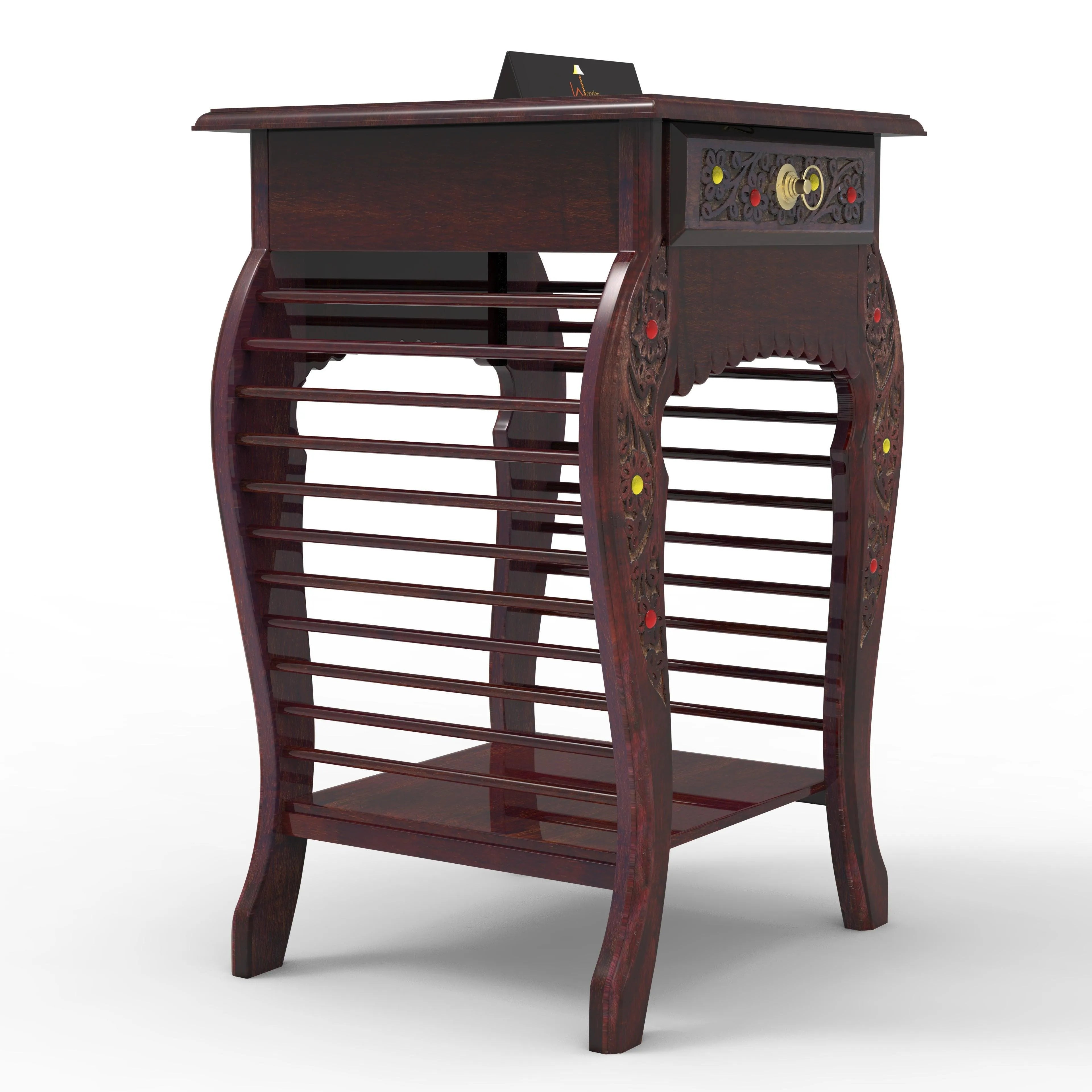 Wooden Hand Carved Side Table - Wooden Twist UAE