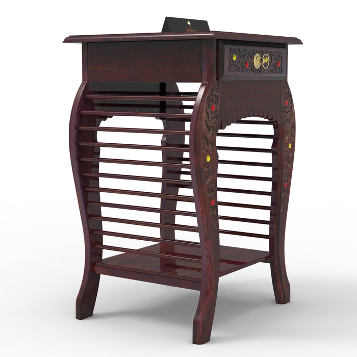 Wooden Hand Carved Side Table - Wooden Twist UAE