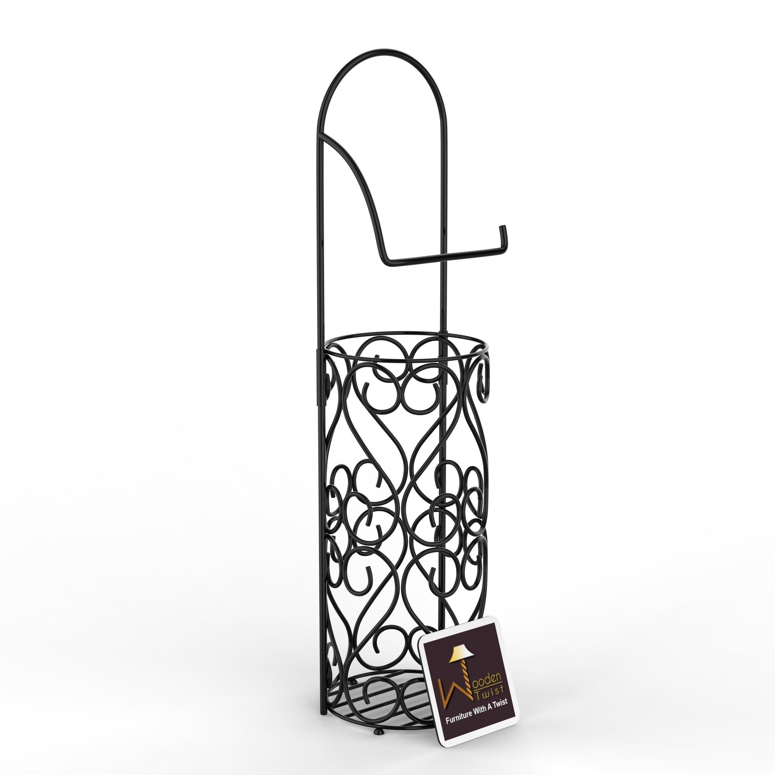 Wrought Iron Designer Hierro Kitchen Toilet Tissue Roll Dispenser Napkin Holder - Wooden Twist UAE