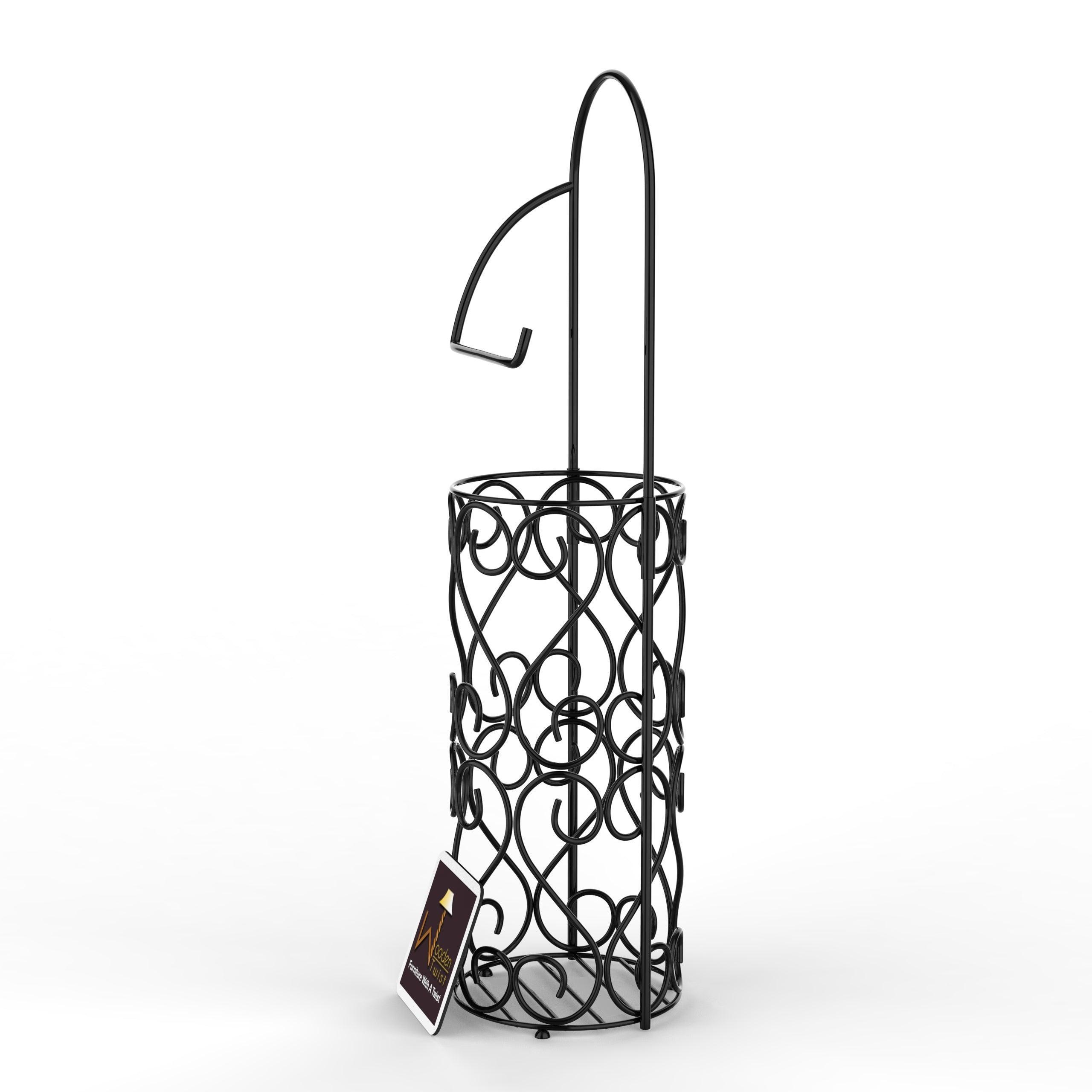 Wrought Iron Designer Hierro Kitchen Toilet Tissue Roll Dispenser Napkin Holder - Wooden Twist UAE