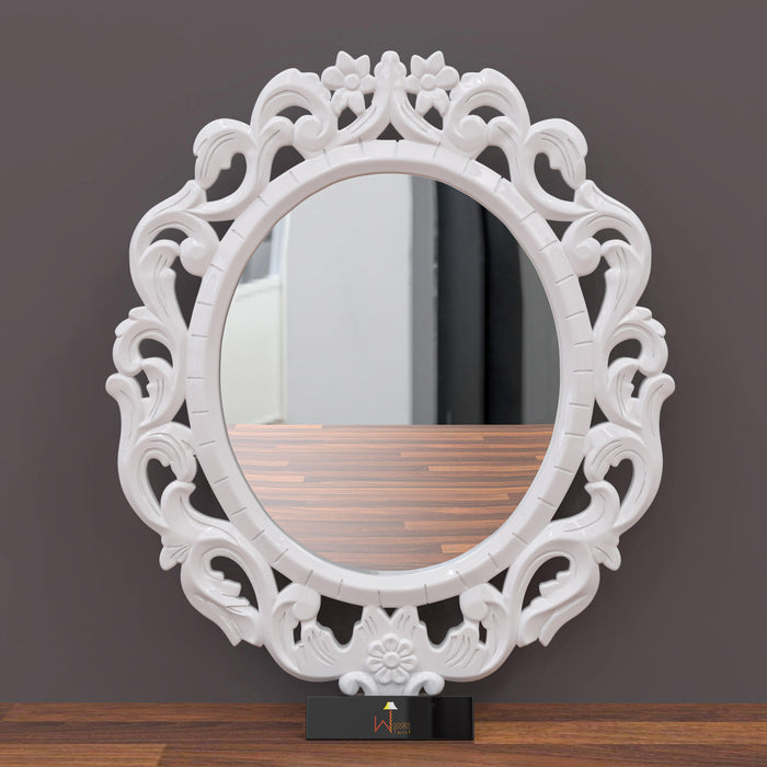 Modern Decorative Wooden Wall Mirror Bathroom Mirror - Wooden Twist UAE