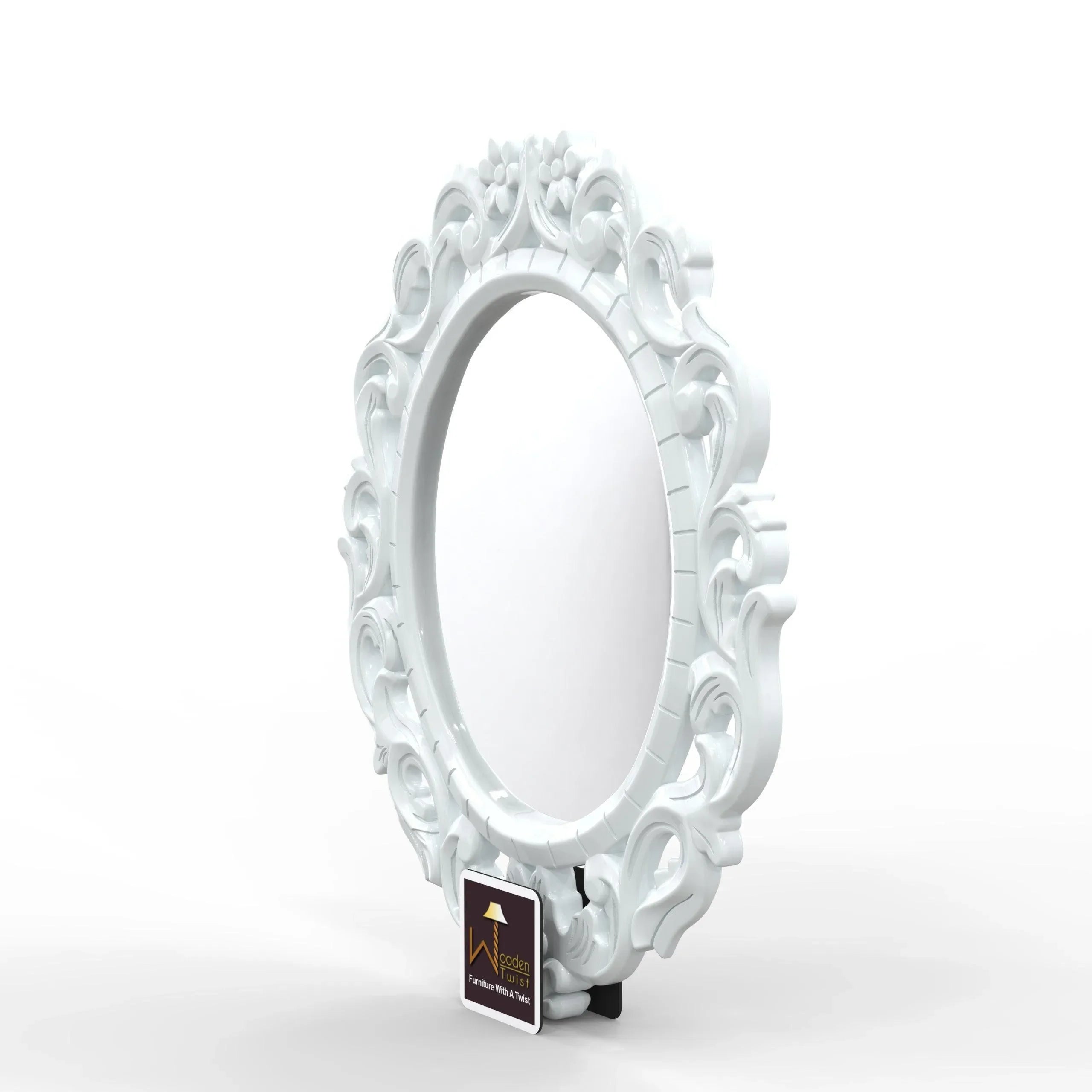Modern Decorative Wooden Wall Mirror Bathroom Mirror - Wooden Twist UAE