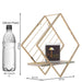 Wooden Twist Metallic Rhombus Shape Wood & Iron Storage Wall Shelf ( Golden ) - Wooden Twist UAE