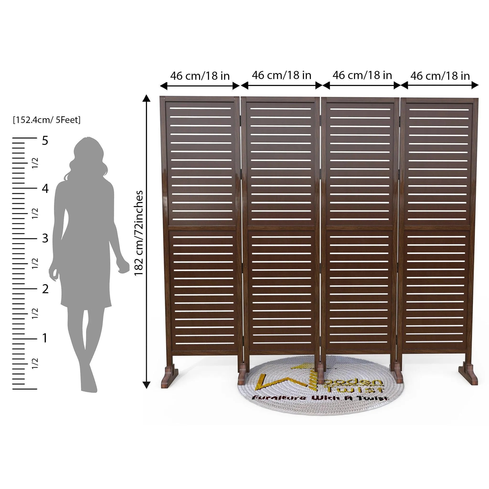 Wooden Twist Premium Solid Wood Room Divider - Wooden Twist UAE