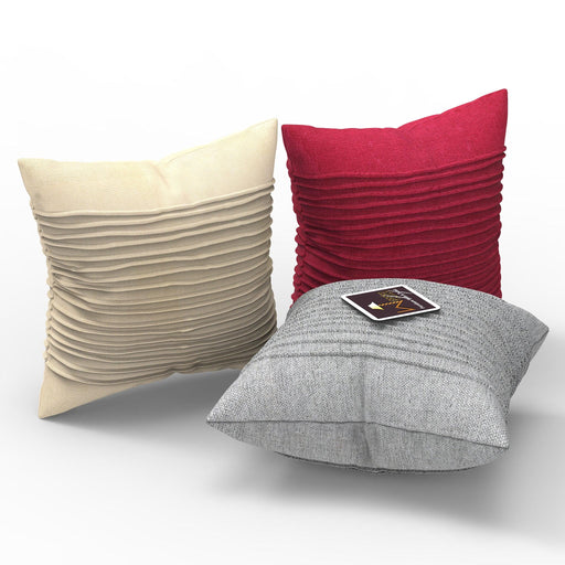 Wooden Twist Abstract Square Jute Cushion Cover Set of 3 ( Multicolor ) - Wooden Twist UAE