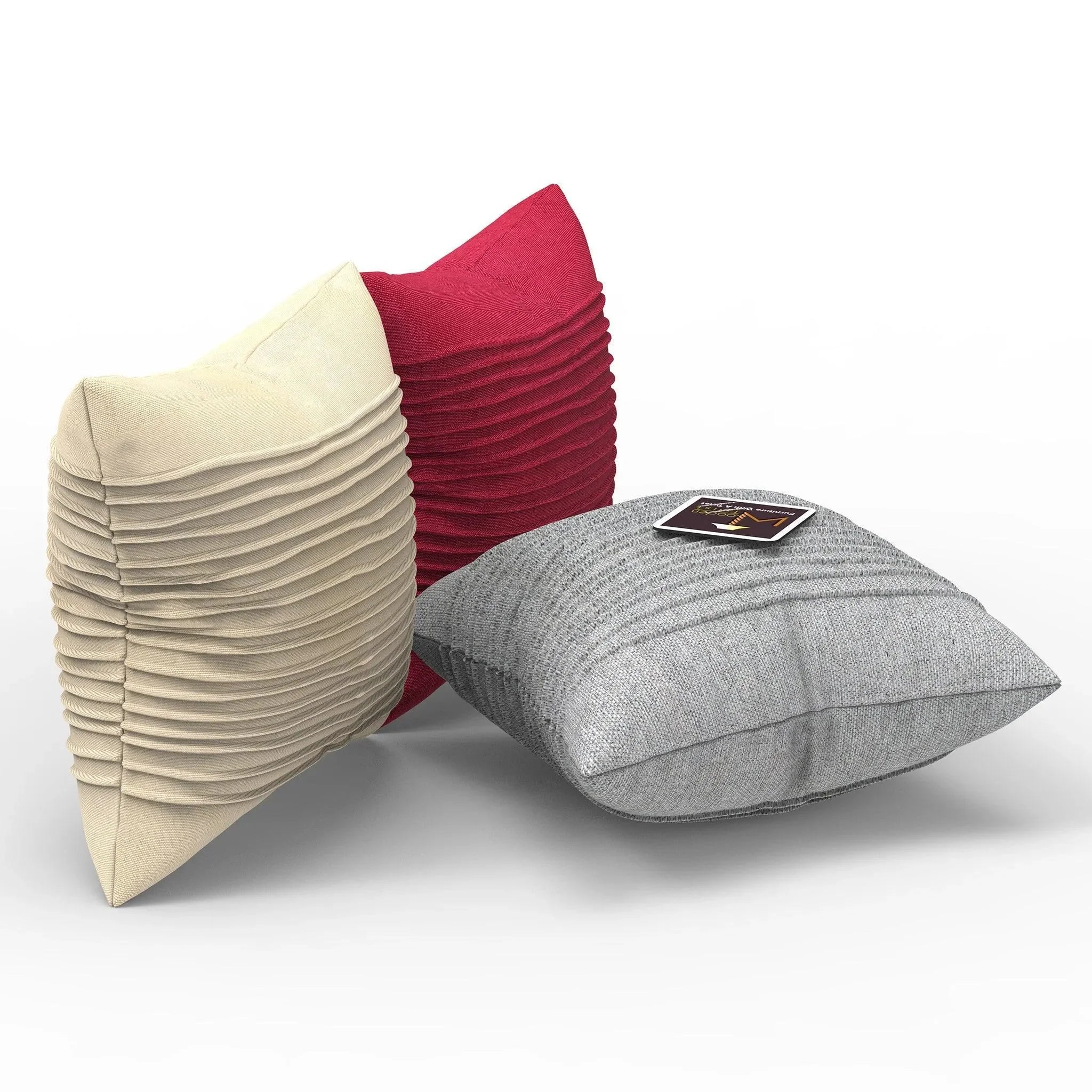 Wooden Twist Abstract Square Jute Cushion Cover Set of 3 ( Multicolor ) - Wooden Twist UAE