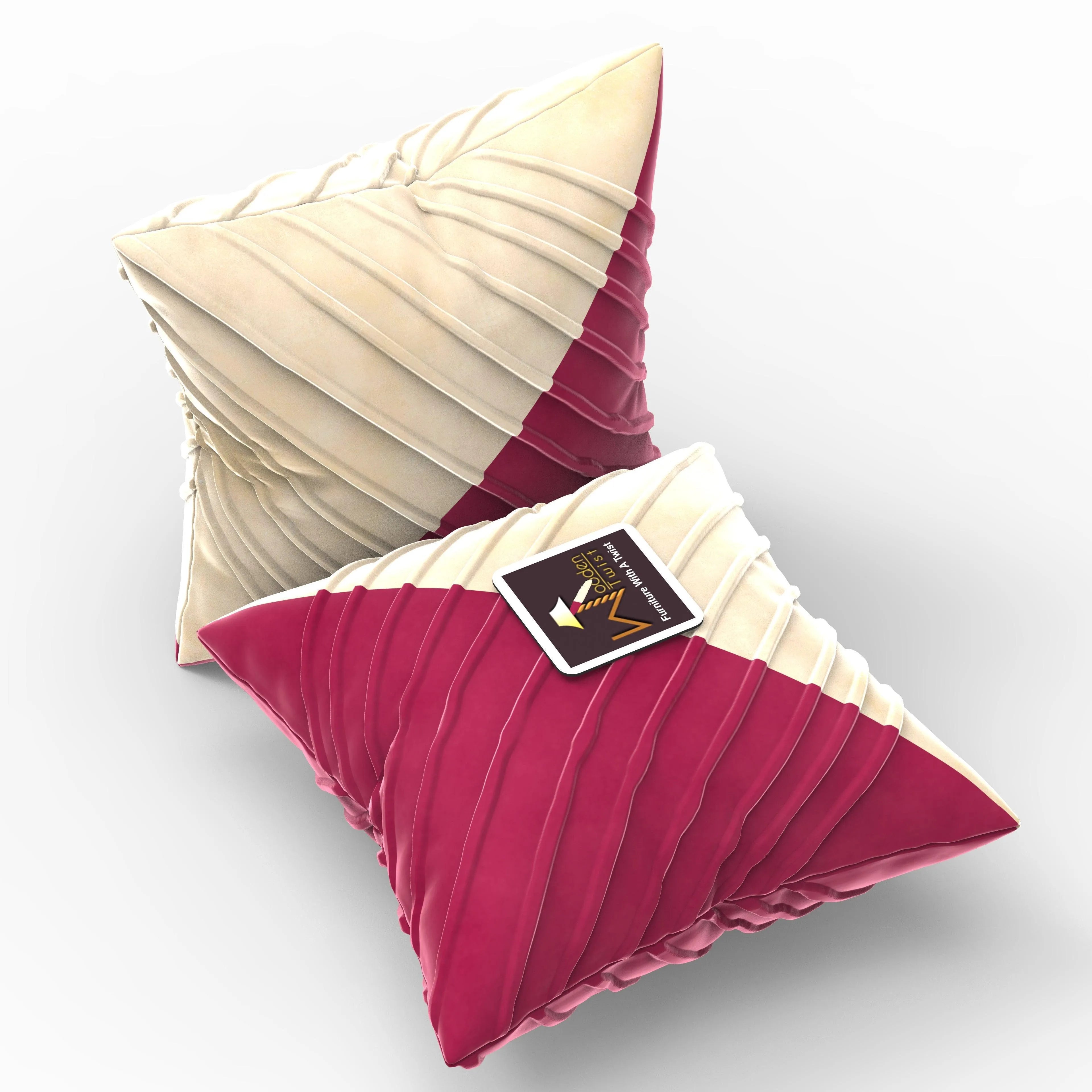 Wooden Twist Abstract Square Jute Cushion Cover Set of 2 ( Multicolor ) - Wooden Twist UAE