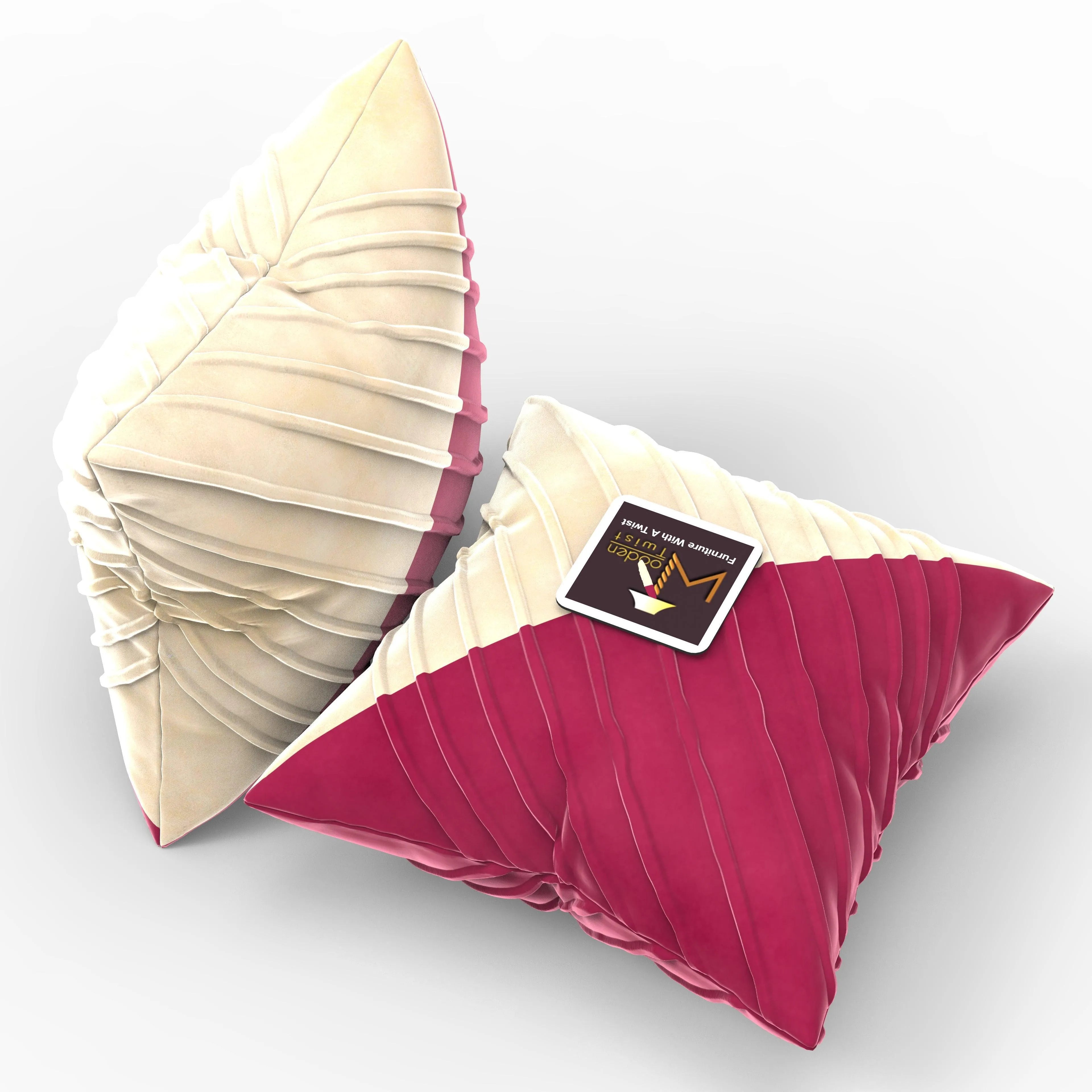 Wooden Twist Abstract Square Jute Cushion Cover Set of 2 ( Multicolor ) - Wooden Twist UAE