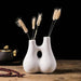 Wooden Twist Modern Home Decor White Ceramic Twins Decorative Vase for Flowers - Wooden Twist UAE
