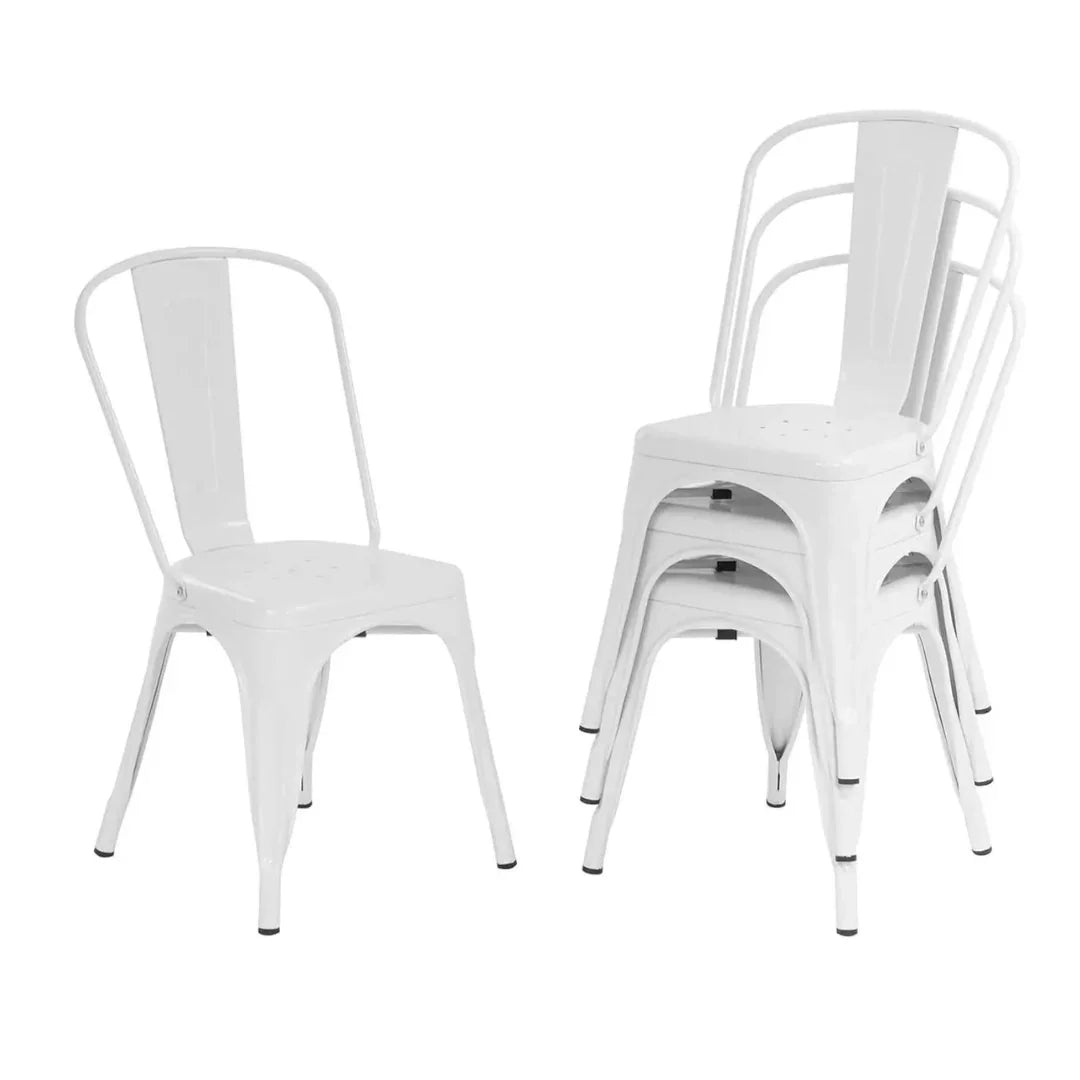 Stackable Metal Dining Chair, Built for Indoor & Outdoor Use