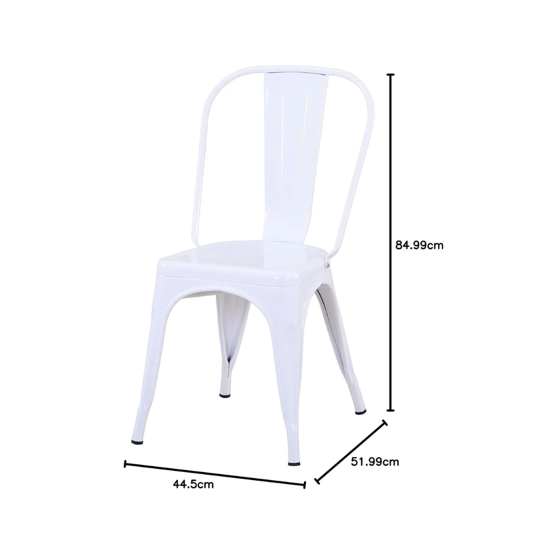 Wooden Twist Stackable Metal Outdoor & Indoor Tolix Side Cafe, Restaurant Kitchen Dining Chair ( Pack of 1 ) - Wooden Twist UAE