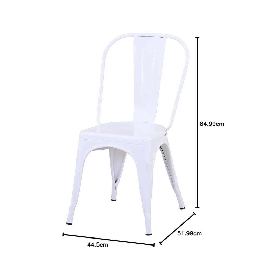 Wooden Twist Stackable Metal Outdoor & Indoor Tolix Side Cafe, Restaurant Kitchen Dining Chair ( Pack of 1 ) - Wooden Twist UAE