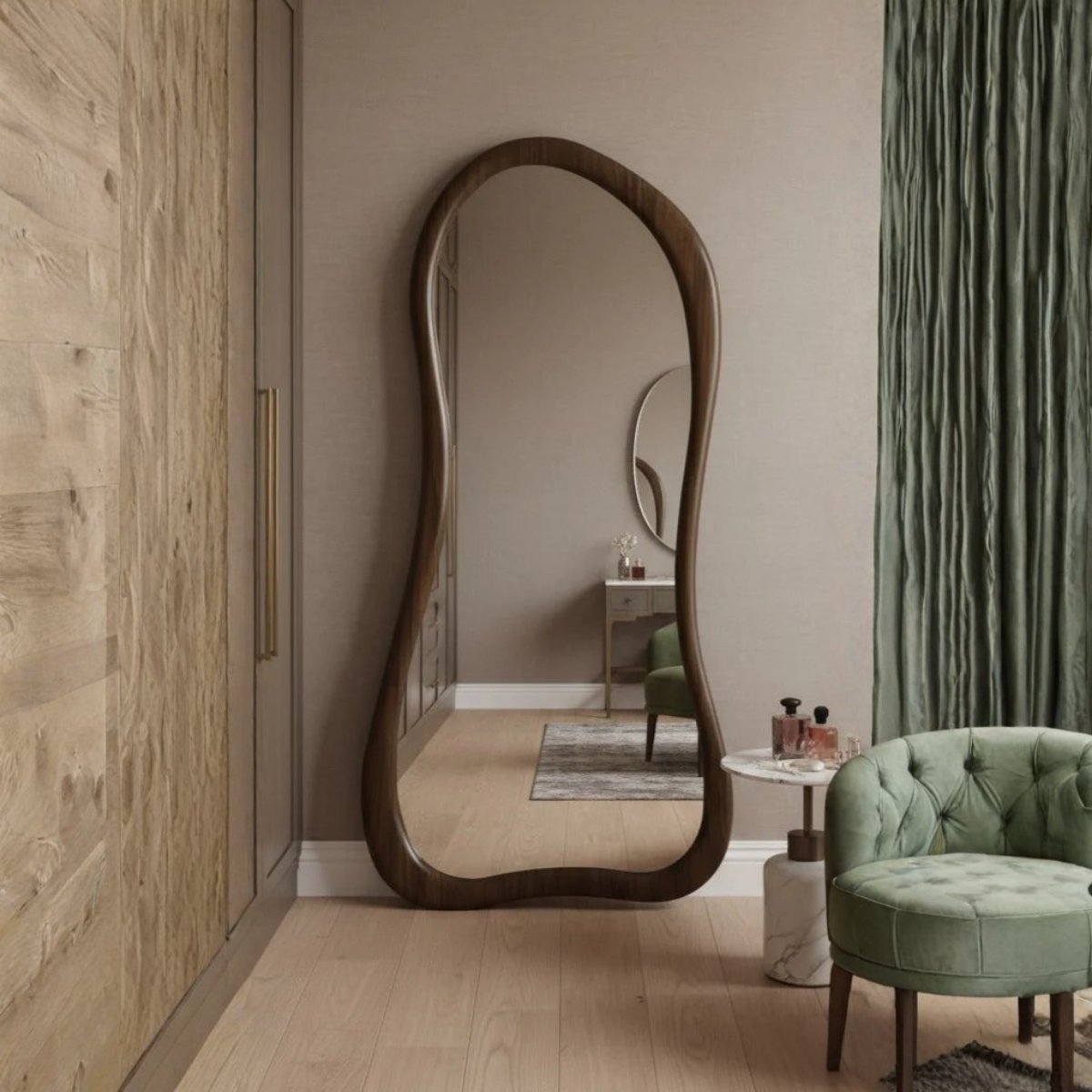 Irregular Aurelia Wave Full-Length Mirror